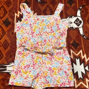 Old Navy Floral Girls' Sleeveless Romper - Pink, Yellow & Light Blue
